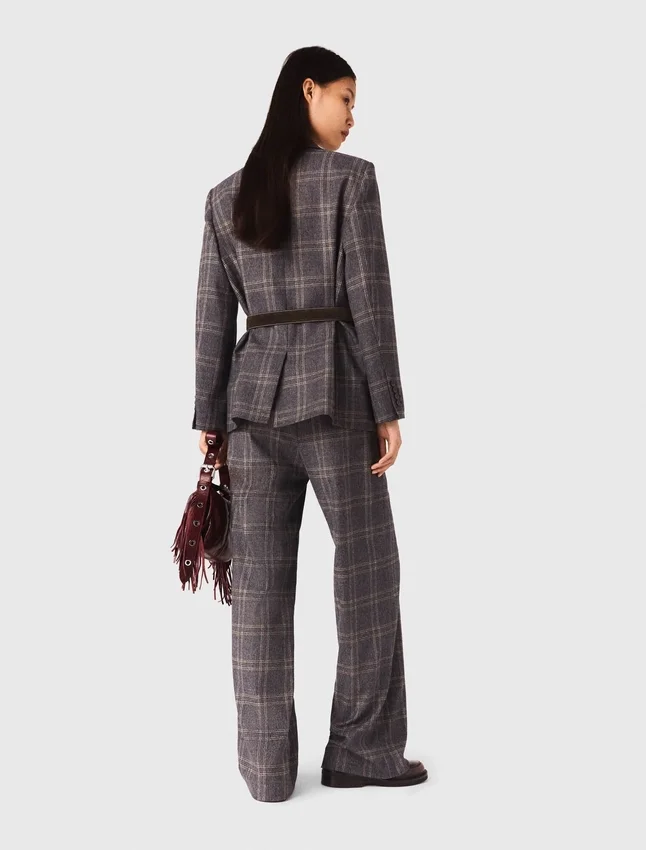 Checkered belted suit jacket Checkered belted suit jacket
