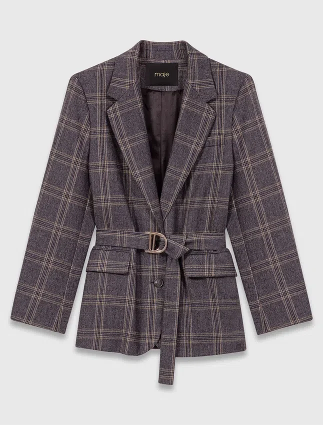 Checkered belted suit jacket Checkered belted suit jacket