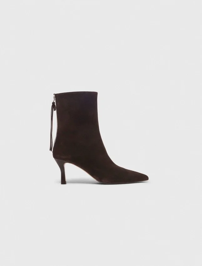 Chocolate Brown zipped suede ankle boots Chocolate Brown zipped suede ankle boots