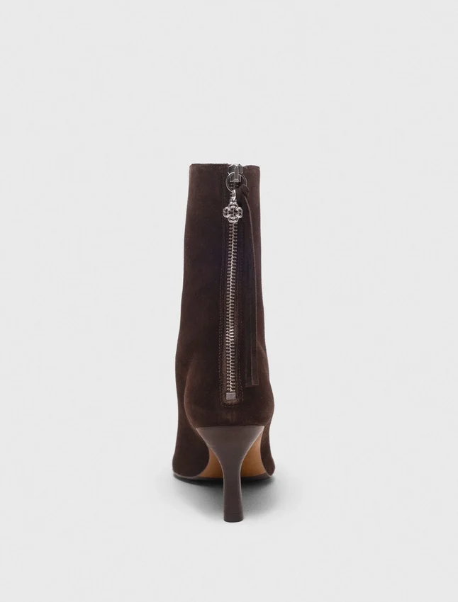 Chocolate Brown zipped suede ankle boots Chocolate Brown zipped suede ankle boots