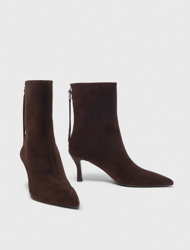 Chocolate Brown zipped suede ankle boots Chocolate Brown zipped suede ankle boots