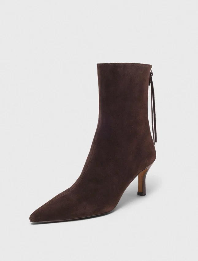 Chocolate Brown zipped suede ankle boots Chocolate Brown zipped suede ankle boots