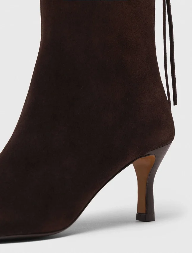 Chocolate Brown zipped suede ankle boots Chocolate Brown zipped suede ankle boots