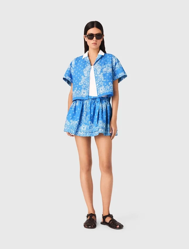 Contrast collar printed shirt Contrast collar printed shirt