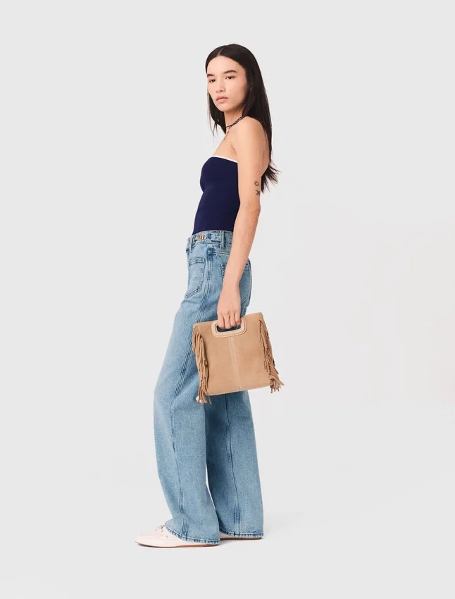 Contrast-knit bustier top Contrast-knit bustier top