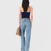 Contrast-knit bustier top Contrast-knit bustier top