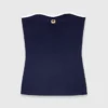 Contrast-knit bustier top Contrast-knit bustier top