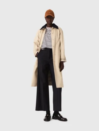Contrast sleeve and collar trench Contrast sleeve and collar trench
