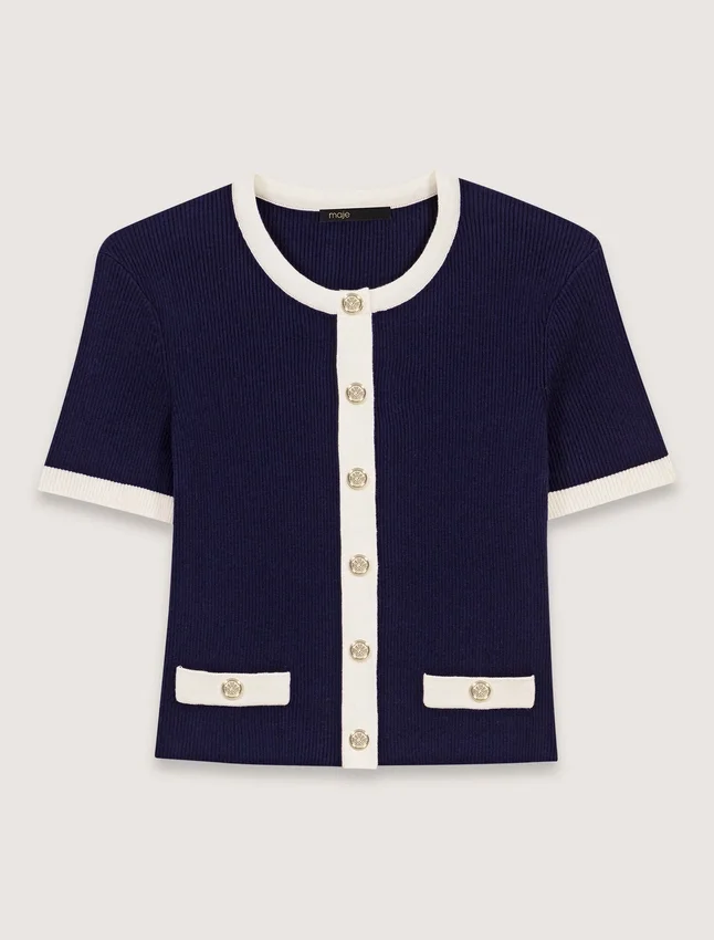 Contrasting cropped cardigan Contrasting cropped cardigan