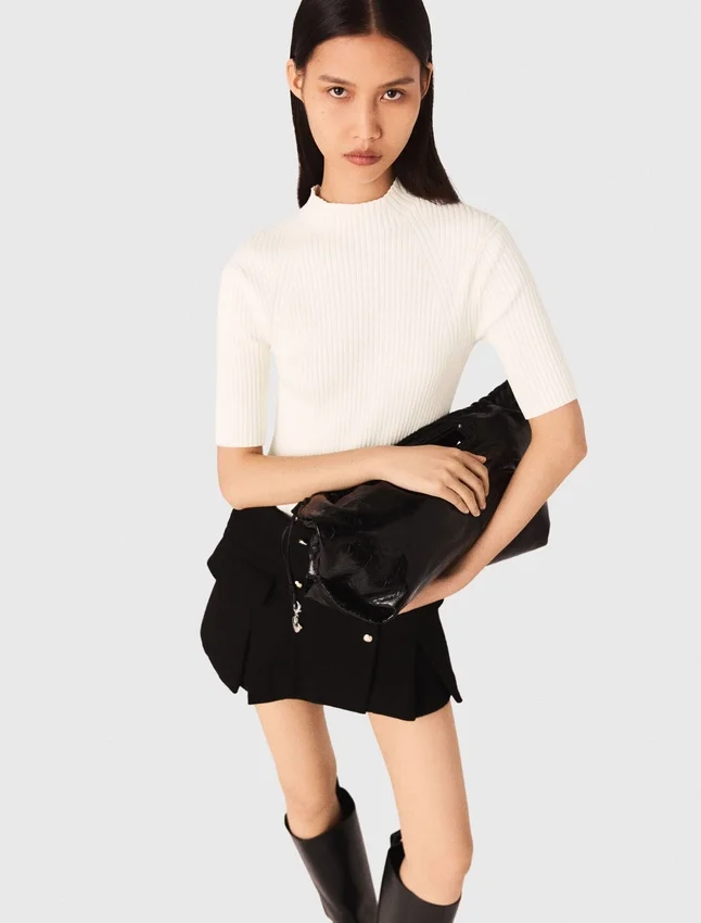 Cotton and silk ribbed top Cotton and silk ribbed top