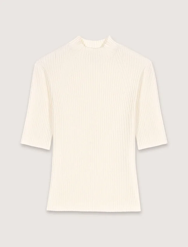 Cotton and silk ribbed top Cotton and silk ribbed top