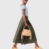 Cotton pleated maxi skirt
