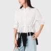 Cotton shirt with rhinestones