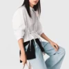 Cotton shirt with rhinestones