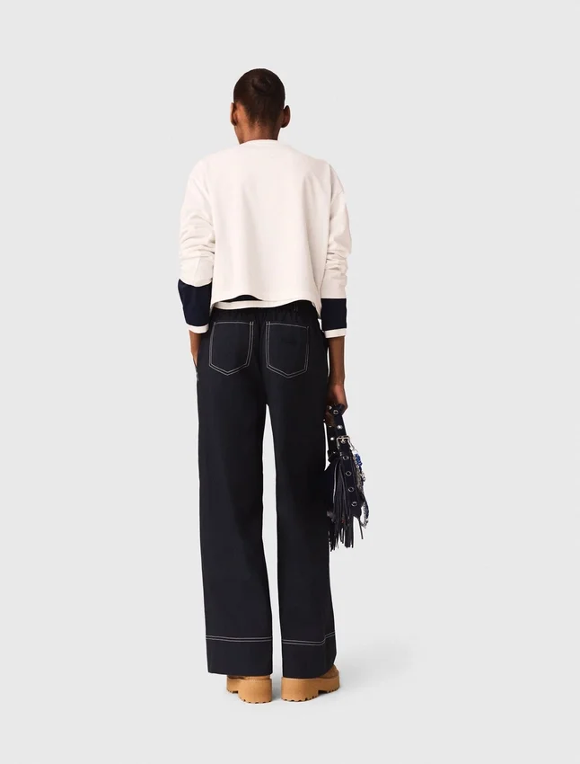 Cotton trousers with leather belt Cotton trousers with leather belt