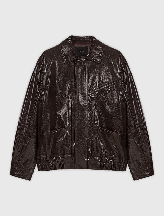 Crackled faux leather jacket Crackled faux leather jacket