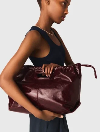 Crackled leather M Tote bag