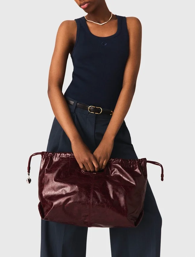 Crackled leather M Tote bag Crackled leather M Tote bag