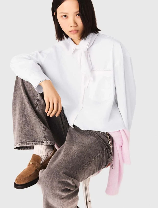 Crochet collar shirt Crochet collar shirt