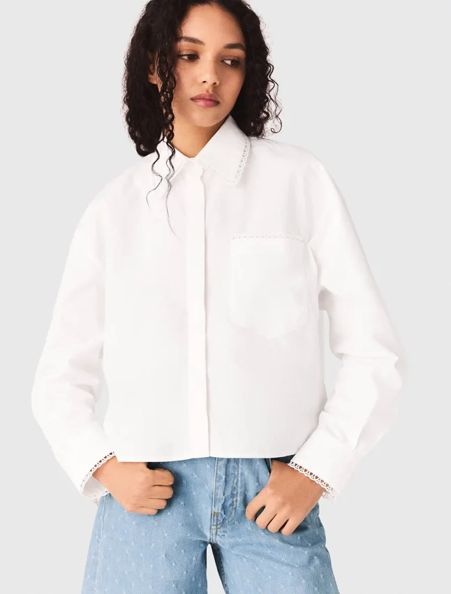 Crochet collar shirt Crochet collar shirt