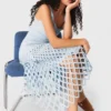 Crochet dress with removable lining