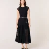Crochet-knit maxi dress