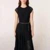 Crochet-knit maxi dress