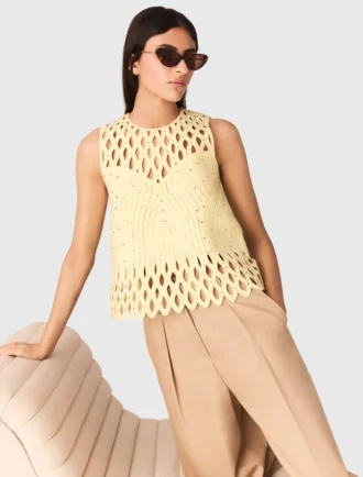Crochet rhinestone top