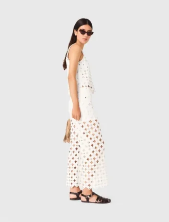 Crochet trousers with mirrors