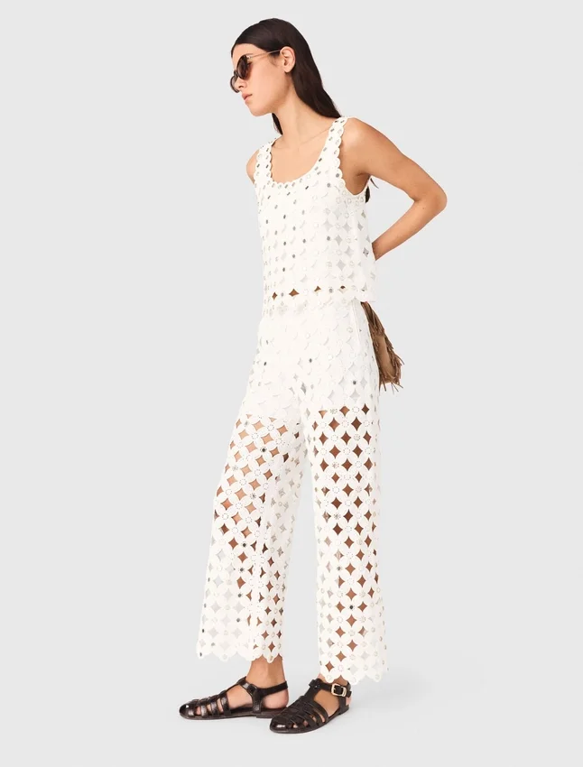 Crochet trousers with mirrors Crochet trousers with mirrors