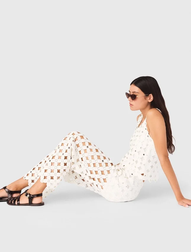 Crochet trousers with mirrors Crochet trousers with mirrors