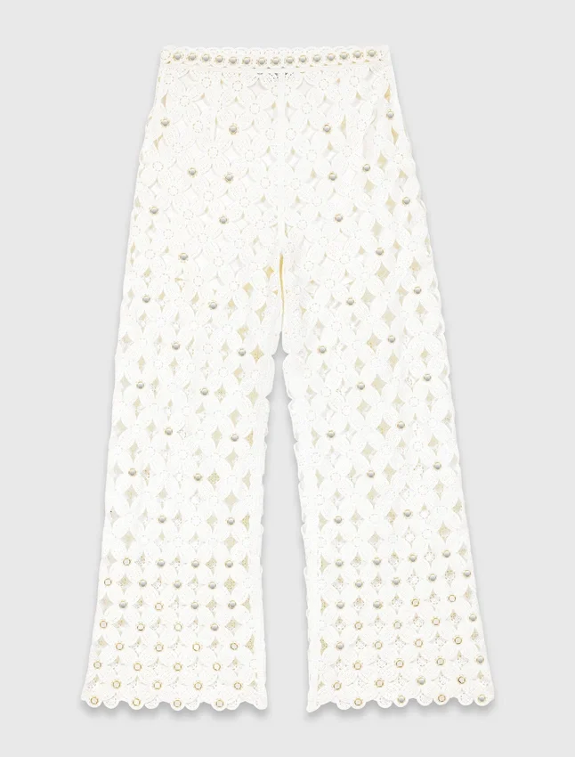 Crochet trousers with mirrors Crochet trousers with mirrors