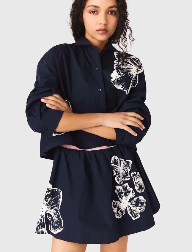 Cropped cotton shirt Cropped cotton shirt