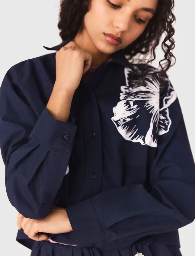 Cropped cotton shirt Cropped cotton shirt