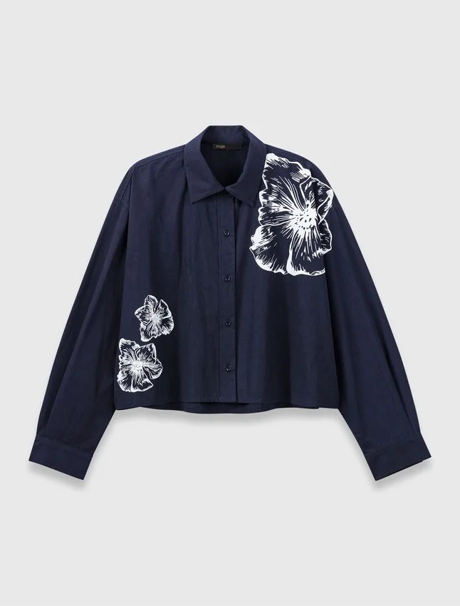 Cropped cotton shirt Cropped cotton shirt