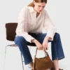 Cropped embroidered shirt