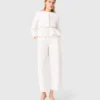 Cropped jacket with jewelled belt