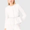 Cropped jacket with jewelled belt