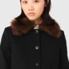 Cropped jacket with removable fur collar Cropped jacket with removable fur collar