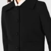 Cropped jacket with removable fur collar Cropped jacket with removable fur collar