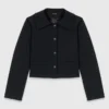 Cropped jacket with removable fur collar Cropped jacket with removable fur collar