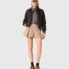 Cropped leather jacket