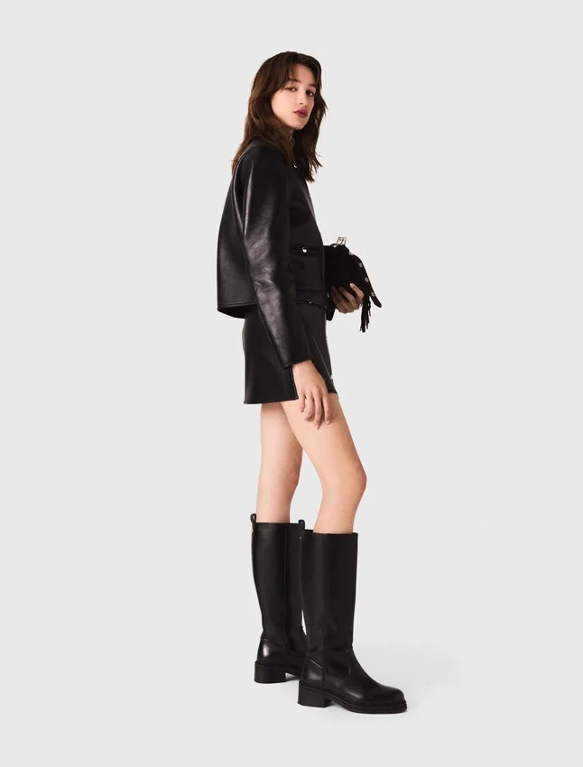 Cropped Leather Jacket Cropped Leather Jacket