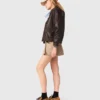 Cropped leather jacket