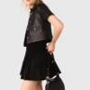 Cropped leather jacket
