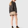 Cropped leather jacket