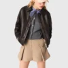 Cropped leather jacket