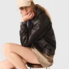 Cropped leather jacket