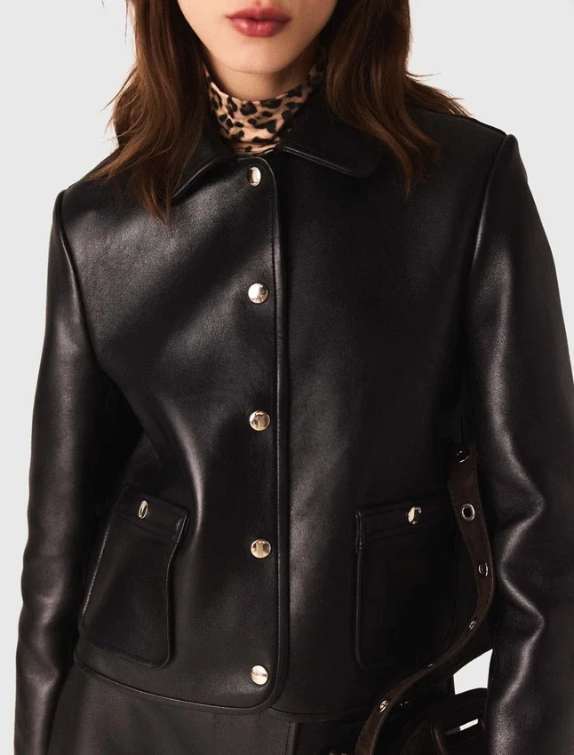 Cropped Leather Jacket Cropped Leather Jacket