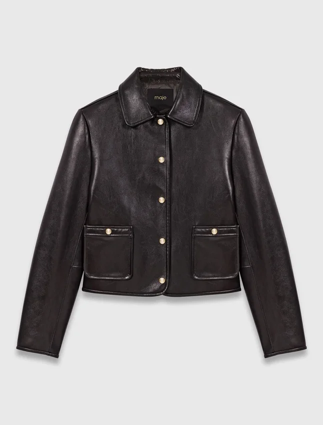 Cropped Leather Jacket Cropped Leather Jacket